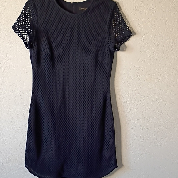 Banana Republic Navy Textured Mini Dress Size 6 - Picture 3 of 10
